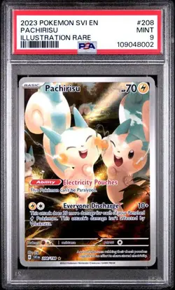 Pokemon Scarlet and Violet PACHIRISU - ILLUSTRATION RARE - 208/198 - PSA 9 - Image 1