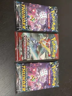 2 Pokemon TCG Sun and Moon Lost Thunder Booster Packs. 1 S&M Crimson Invasion!! - Image 1