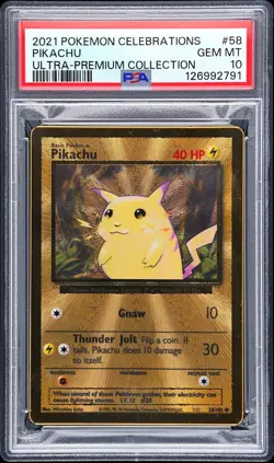 2021 POKEMON CELEBRATIONS ULTRA-PREM COLL #58 PIKACHU PSA 10 - Image 1