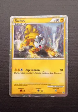 2010 Pokemon TCG Raikou HGSS19 Hgss Black Star Promo Card Holo LP - Image 1