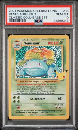 2021 POKEMON CELEBRATIONS CLASSIC COLL #15 VENUSAUR-HOLO PSA 10 - Image 1