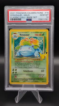 2021 Pokemon Celebrations VENUSAUR - HOLO PSA Gem MT 10 #15/102 Classic Coll - Image 1