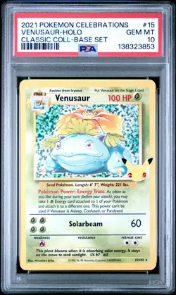 2021 POKEMON CELEBRATIONS CLASSIC COLL #15 VENUSAUR-HOLO PSA 10 - Image 1