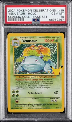 2021 POKEMON CELEBRATIONS CLASSIC COLL #15 VENUSAUR-HOLO PSA 10 - Image 1