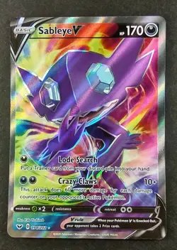 Sableye V Full Art Rare - 194/202 Sword & Shield Base Set - Pokemon - Mint/NM - Image 2