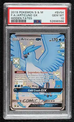 Shiny - Articuno GX Pokemon Sun & Moon Hidden Fates Vault PSA 10 GEM MT - Image 1