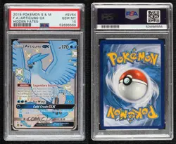 Shiny - Articuno GX Pokemon Sun & Moon Hidden Fates Vault PSA 10 GEM MT - Image 3