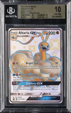 2019 POKEMON SUN & MOON HIDDEN FATES SHINY VAULT #SV77 ALTARIA GX UR BGS 10 - Image 1