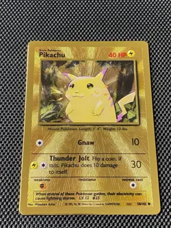 Pikachu 58/102 Gold Metal Promo Pokemon Card 2021 25th Celebrations UPC - LP/NM - Image 1