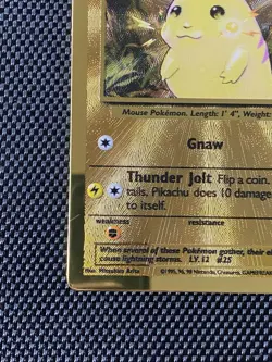 Pikachu 58/102 Gold Metal Promo Pokemon Card 2021 25th Celebrations UPC - LP/NM - Image 5