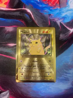Pokemon 2021 Celebrations Pikachu Gold Metal Promo Card #58/102 - Image 1