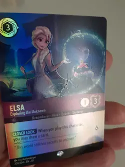 Lorcana Card ELSA Exploring The Unknown 208/204 Whispers, Epic Rare Foil + TL - Image 1