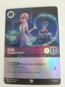 Lorcana Card ELSA Exploring The Unknown 208/204 Whispers, Epic Rare Foil + TL - Image 2