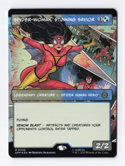 Spider-Woman, Stunning Savior (Borderless) (Foil) MTG Marvel's Spider-Man (SPM) - Image 1