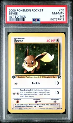 Eevee 2000 Pokemon Rocket #55 1st Edition PSA 8.5 NEW SLAB - Image 1