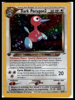 Dark Porygon2 Pokemon Neo: Destiny 8/105 Holo Rare 1st Edition MP - Image 1