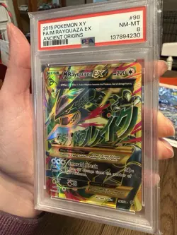 2015 POKEMON XY ANCIENT ORIGINS #98 FULL ART/M RAYQUAZA EX PSA 8 - Image 5