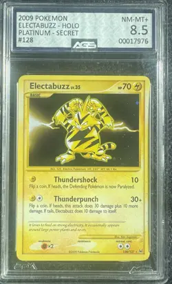 Pokemon TCG Electabuzz 2009 Platinum Cosmos Holo Ultra Rare Card 128/127 AGS 8.5 - Image 1