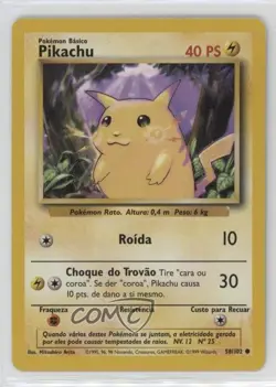 Pikachu Portuguese Pokemon Base Set #58 1999 - Image 1