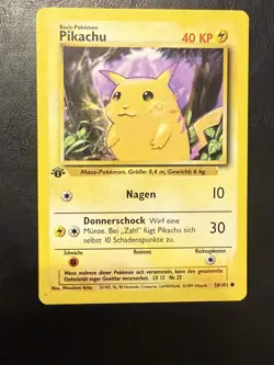 1999 Pokemon Base Set Pikachu German 1st Edition #58 - Image 1