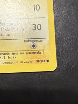 1999 Pokemon Base Set Pikachu German 1st Edition #58 - Image 4