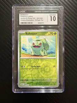 2023 POKEMON SCARLET & VIOLET151 #001/165 BULBASAUR CGC 10GEM MINT - Image 1