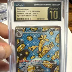 🪙🪙 CGC 10 Pristine Gholdengo ex 220/187 SAR Terastal Fest Ex sv8a Pokemon Card - Image 3