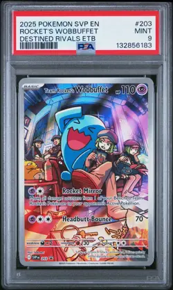 PSA 9 Team Rocket's Wobbuffet 203 Sv: Scarlet & Violet Promo Cards Holo - Image 1