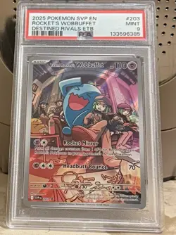 PSA 9 Team Rocket's Wobbuffet 203 Sv:Scarlet & Violet Promo Cards Holo - Image 1