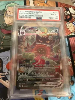 2021 POKEMON SWORD & SHIELD FUSION STRIKE SECRET FULL ART/GENGAR VMAX PSA 10 - Image 1