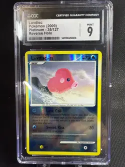Luvdisc 35/127 Reverse Holo Pokemon (2009) Platinum CGC 9 MINT - Image 1