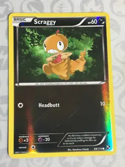 D1417 POKEMON TCG BLACK WHITE SCRAGGY 68 MP REVERSE HOLO C - Image 1