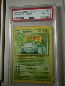 Pokemon Venusaur Holo Rare Card 015/102 Base Set TCG WOTC 1999 PSA 8 NM-Mint - Image 3