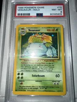 Pokemon Venusaur Holo Rare Card 015/102 Base Set TCG WOTC 1999 PSA 8 NM-Mint - Image 4