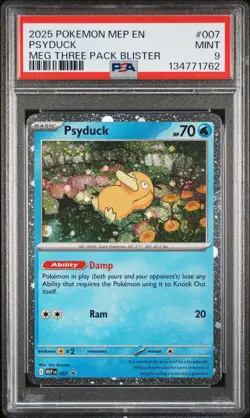 2025 POKEMON MEP EN-ME BLACK STAR PROMO #007 PSYDUCK PSA 9 - Image 1