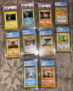 PSA 1st Edition Base Shadowless Pokemon Cards Lot of 10 - Image 1