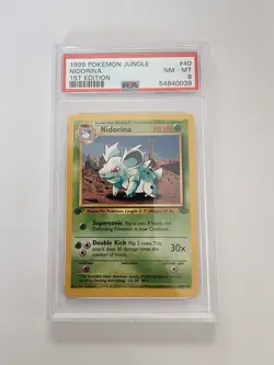 1999 Pokemon Jungle 1st Edition Nidorina 40/64 PSA 8 - FREE SHIP - Image 1
