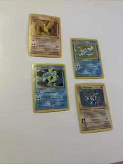 Pokemon Vintage Holo Lot - Gyarados, Vaporeon, Moltres, Machamp - WOTC - Played - Image 1