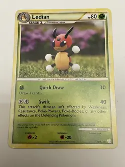 Ledian - 25/123 - Rare NM Heart Gold Soul Silver Pokemon ZRG TCG 2010 - Image 1