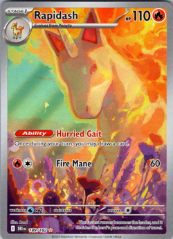 Rapidash 189/182 Destined Rivals Illustration Rare Card Near Mint Pokemon TCG - Image 1