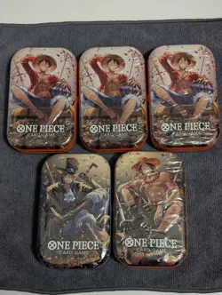 One Piece Tin Pack Vol 2 | Set of 5 (Art Set + 2) | TS-02 OP-13 | Sealed Bandai - Image 1
