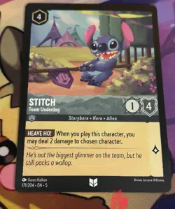 Disney Lorcana Shimmering Skies #171 Stitch Team Underdog Uncommon - Image 1