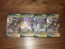 Pokemon TCG Sword & Shield Evolving Skies Booster Pack Sealed x 4 (4 Total) - Image 1