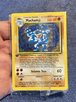 Pokemon TCG Machamp 1st Edition Holo 8/102 Rare Factory Sealed Holographic ! - Image 2