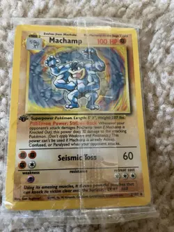 Pokemon TCG Machamp 1st Edition Holo 8/102 Rare Factory Sealed Holographic ! - Image 1