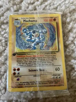Pokemon TCG Machamp 1st Edition Holo 8/102 Rare Factory Sealed Holographic ! - Image 2