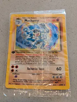 Pokemon TCG Machamp 1st Edition Holo 8/102 Rare Factory Sealed Holographic - Image 2