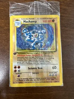 Pokemon TCG Machamp 1st Edition Holo 8/102 Rare Factory Sealed Holographic ! - Image 1