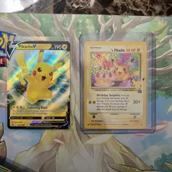 Birthday Pikachu 24 Holo Black Star Celebrations Promo Pokemon Card NM - Mint - Image 1