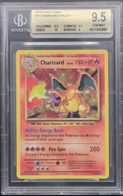 Charizard Holo 2016 Pokemon XY Evolutions English #11 BGS 9.5 Gem Mint 11/108 - Image 1
